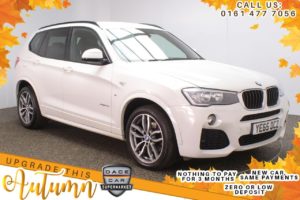 Used 2016 WHITE BMW X3 SUV 2.0 XDRIVE20D M SPORT 5d AUTO 188 BHP (reg. 2016-01-27) for sale in Stockport