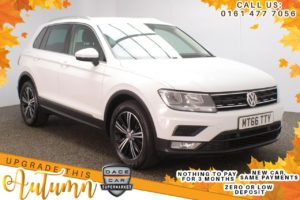 Used 2016 WHITE VOLKSWAGEN TIGUAN SUV 2.0 SE TDI BMT 5d 148 BHP (reg. 2016-11-29) for sale in Stockport