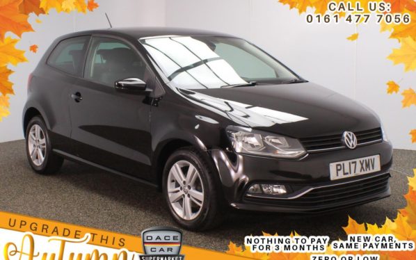 Used 2017 BLACK VOLKSWAGEN POLO Hatchback 1.0 MATCH EDITION 3d 60 BHP (reg. 2017-08-16) for sale in Stockport