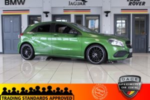 Used 2017 GREEN MERCEDES-BENZ A-CLASS Hatchback 1.6 A 180 AMG LINE 5d AUTO 121 BHP (reg. 2017-12-22) for sale in Hazel Grove