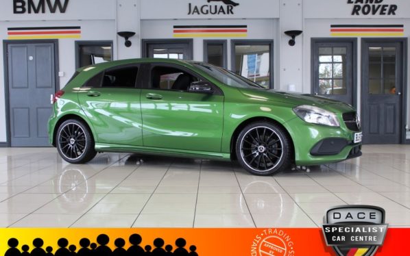 Used 2017 GREEN MERCEDES-BENZ A-CLASS Hatchback 1.6 A 180 AMG LINE 5d AUTO 121 BHP (reg. 2017-12-22) for sale in Hazel Grove