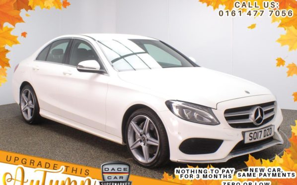 Used 2017 WHITE MERCEDES-BENZ C-CLASS Saloon 2.0 C 200 AMG LINE 4d AUTO 184 BHP (reg. 2017-08-30) for sale in Stockport