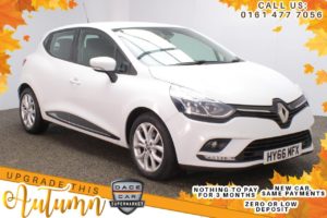 Used 2017 WHITE RENAULT CLIO Hatchback 1.1 DYNAMIQUE NAV 5d 73 BHP (reg. 2017-02-09) for sale in Stockport