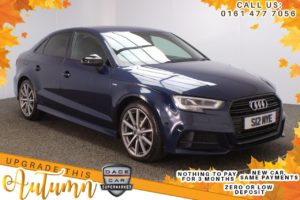 Used 2018 BLUE AUDI A3 Saloon 2.0 TDI BLACK EDITION 4d AUTO 148 BHP (reg. 2018-02-06) for sale in Stockport