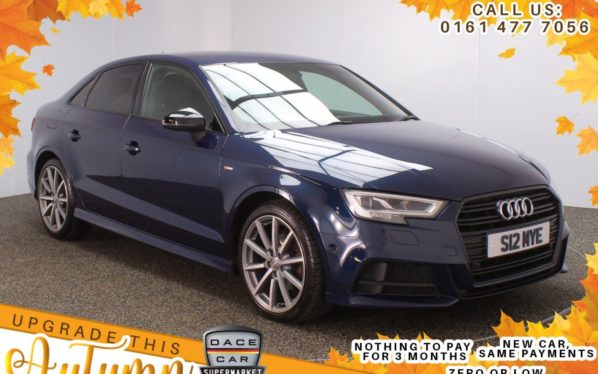 Used 2018 BLUE AUDI A3 Saloon 2.0 TDI BLACK EDITION 4d AUTO 148 BHP (reg. 2018-02-06) for sale in Stockport