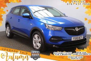 Used 2018 BLUE VAUXHALL GRANDLAND X Hatchback 1.6 SE S/S 5DR 1 OWNER AUTO 119 BHP FREE 1 YEAR WARRANTY (reg. 2018-06-20) for sale in Stockport