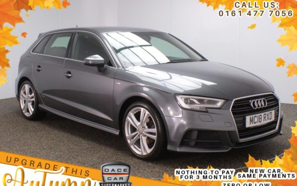 Used 2018 GREY AUDI A3 Hatchback 1.5 TFSI S LINE 5d 148 BHP (reg. 2018-07-13) for sale in Stockport