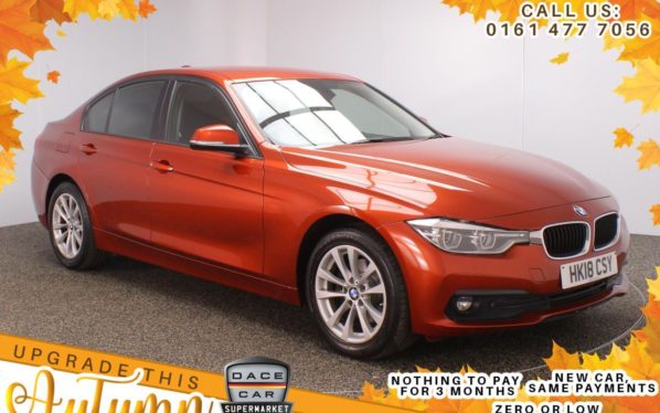 Used 2018 ORANGE BMW 3 SERIES Saloon 2.0 320D XDRIVE SE 4DR 1 OWNER AUTO 188 BHP FREE 1 YEAR WARRANTY (reg. 2018-05-18) for sale in Stockport