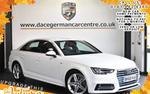 Used 2018 WHITE AUDI A4 Saloon 1.4 TFSI S LINE 4DR AUTO 148 BHP (reg. 2018-09-18) for sale in Bolton