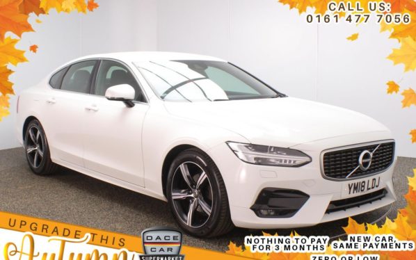 Used 2018 WHITE VOLVO S90 Saloon 2.0 D4 R-DESIGN 4DR 1 OWNER AUTO 188 BHP FREE 1 YEAR WARRANTY (reg. 2018-07-31) for sale in Stockport