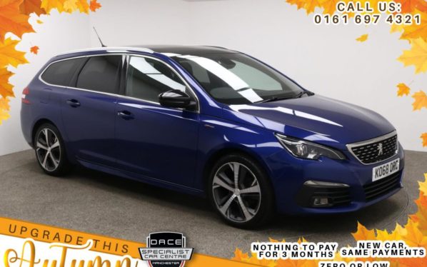 Used 2019 BLUE PEUGEOT 308 Estate 1.5 BLUE HDI S/S SW GT LINE 5d 129 BHP (reg. 2019-01-08) for sale in Manchester