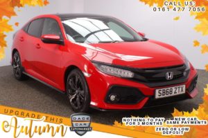 Used 2019 RED HONDA CIVIC Hatchback 1.5 VTEC SPORT PLUS 5DR 1 OWNER AUTO 180 BHP (reg. 2019-01-12) for sale in Stockport