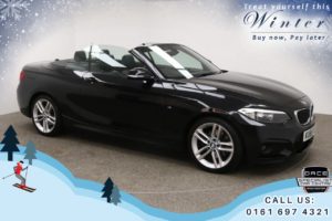 Used 2015 BLACK BMW 2 SERIES Convertible 2.0 220D M SPORT 2d AUTO 188 BHP (reg. 2015-09-17) for sale in Bury