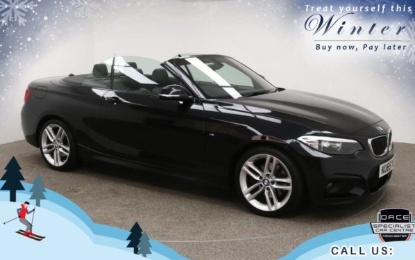 Used 2015 BLACK BMW 2 SERIES Convertible 2.0 220D M SPORT 2d AUTO 188 BHP (reg. 2015-09-17) for sale in Bury