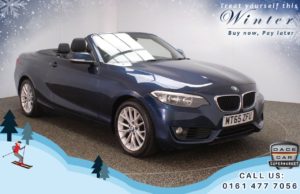 Used 2015 BLUE BMW 2 SERIES Convertible 1.5 218I SE 2d AUTO 134 BHP FREE 1 YEAR WARRANTY (reg. 2015-10-22) for sale in Oldham