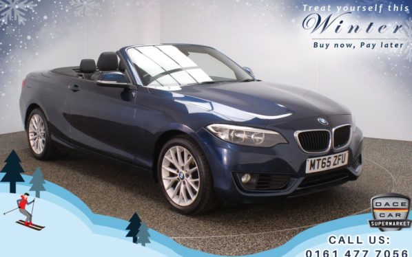 Used 2015 BLUE BMW 2 SERIES Convertible 1.5 218I SE 2d AUTO 134 BHP FREE 1 YEAR WARRANTY (reg. 2015-10-22) for sale in Oldham