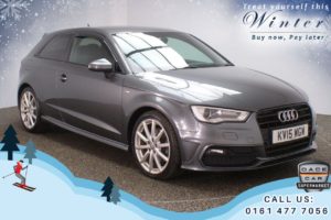 Used 2015 GREY AUDI A3 Hatchback 2.0 TDI QUATTRO S LINE 3d AUTO 182 BHP (reg. 2015-06-30) for sale in Oldham