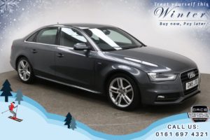 Used 2015 GREY AUDI A4 Saloon 2.0 TDI S LINE START/STOP 4d AUTO 148 BHP (reg. 2015-06-23) for sale in Bury
