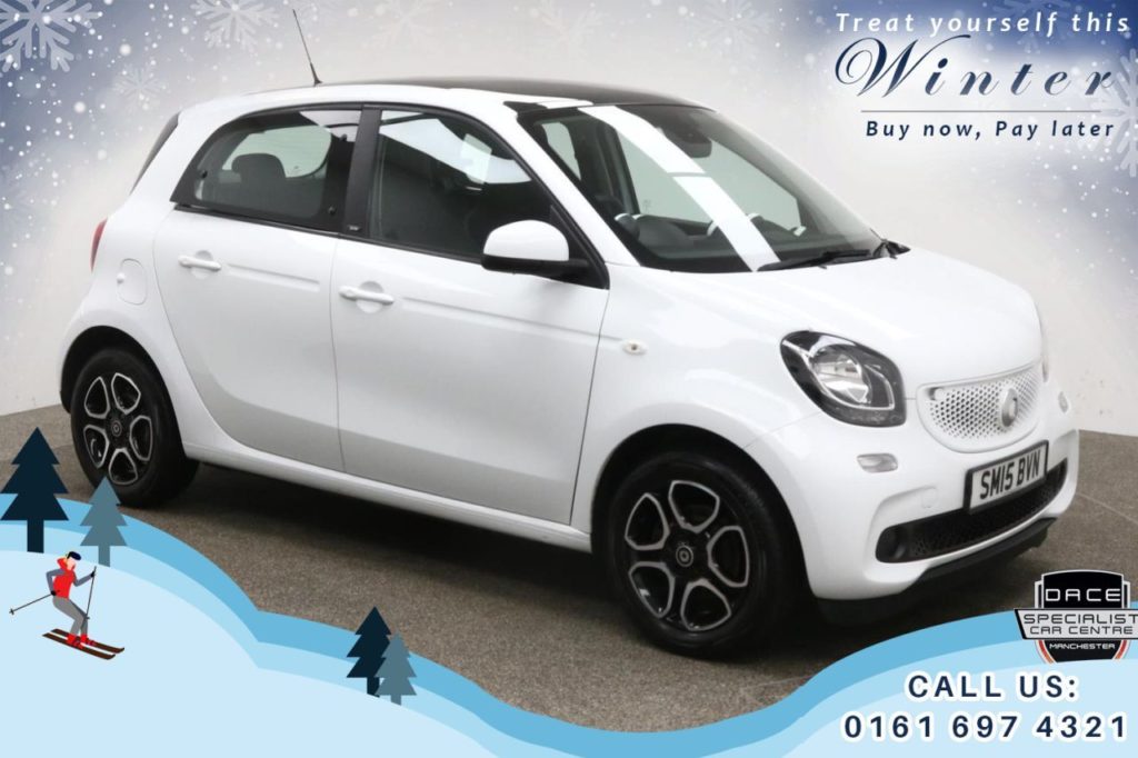 Used 2015 WHITE SMART FORFOUR Hatchback 1.0 PRIME PREMIUM 5d 71 BHP (reg. 2015-06-29) for sale in Bury