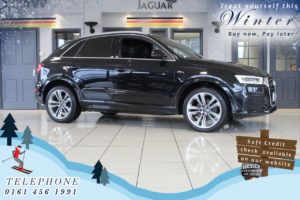 Used 2016 BLACK AUDI Q3 Estate 2.0 TDI QUATTRO S LINE PLUS 5d AUTO 182 BHP (reg. 2016-07-15) for sale in Bredbury