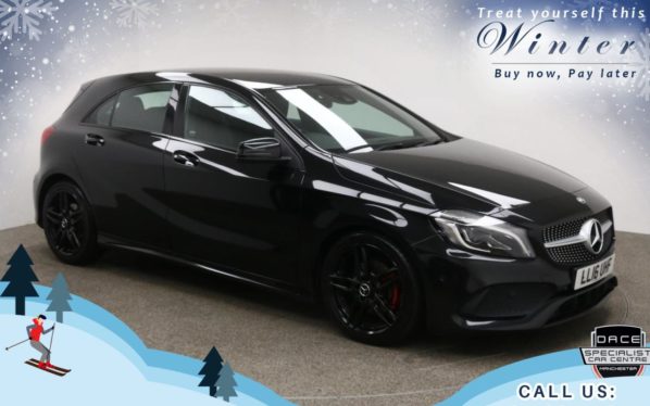 Used 2016 BLACK MERCEDES-BENZ A-CLASS Hatchback 1.6 A 200 AMG LINE PREMIUM 5d AUTO 154 BHP (reg. 2016-05-18) for sale in Bury