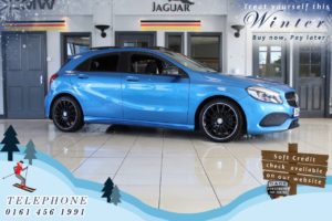 Used 2016 BLUE MERCEDES-BENZ A-CLASS Hatchback 1.6 A 200 AMG LINE PREMIUM 5d 154 BHP (reg. 2016-12-01) for sale in Bredbury