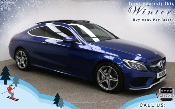 Used 2016 BLUE MERCEDES-BENZ C-CLASS Coupe 2.0 C 200 AMG LINE PREMIUM PLUS 2d AUTO 181 BHP (reg. 2016-03-04) for sale in Bury