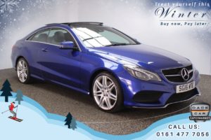 Used 2016 BLUE MERCEDES-BENZ E-CLASS Coupe 2.1 E 220 D AMG LINE EDITION PREMIUM 2d AUTO 174 BHP (reg. 2016-03-09) for sale in Oldham