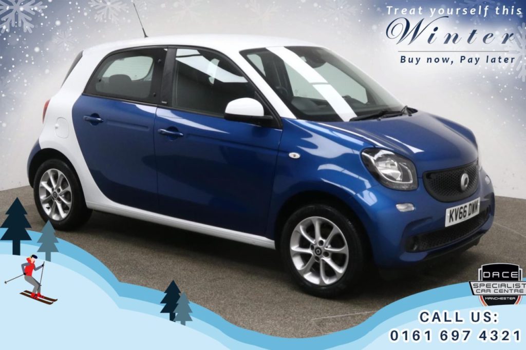 Used 2016 BLUE SMART FORFOUR Hatchback 0.9 PASSION PREMIUM T 5d 90 BHP (reg. 2016-11-08) for sale in Bury
