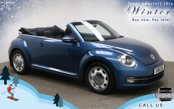 Used 2016 BLUE VOLKSWAGEN BEETLE Convertible 2.0 DESIGN TDI BLUEMOTION TECHNOLOGY 2d 148 BHP (reg. 2016-06-06) for sale in Bury