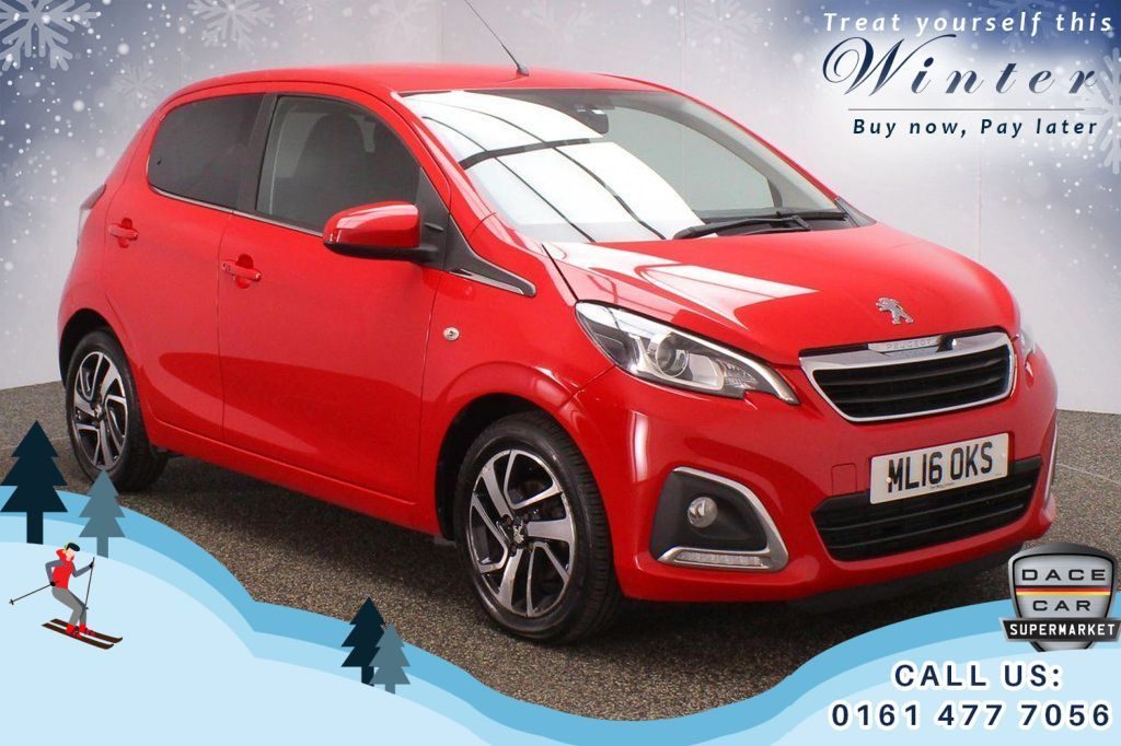 Used 2016 RED PEUGEOT 108 Hatchback 1.2 PURETECH ALLURE 5d 82 BHP FREE 1 YEAR WARRANTY (reg. 2016-03-31) for sale in Oldham