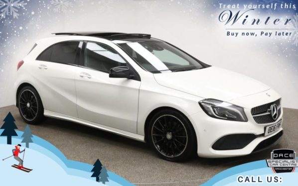Used 2016 WHITE MERCEDES-BENZ A-CLASS Hatchback 2.1 A 220 D AMG LINE PREMIUM PLUS 5d AUTO 174 BHP (reg. 2016-05-21) for sale in Bury