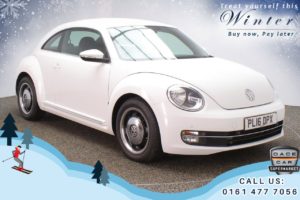 Used 2016 WHITE VOLKSWAGEN BEETLE Hatchback 1.2 DESIGN TSI BLUEMOTION TECHNOLOGY 3d 104 BHP FREE 1 YEAR WARRANTY (reg. 2016-07-27) for sale in Oldham