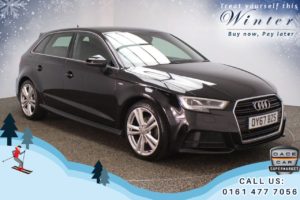 Used 2017 BLACK AUDI A3 Hatchback 1.5 TFSI S LINE 5d AUTO 148 BHP (reg. 2017-09-09) for sale in Oldham