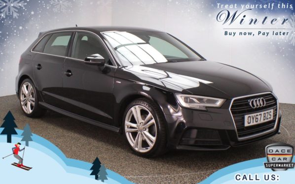 Used 2017 BLACK AUDI A3 Hatchback 1.5 TFSI S LINE 5d AUTO 148 BHP (reg. 2017-09-09) for sale in Oldham