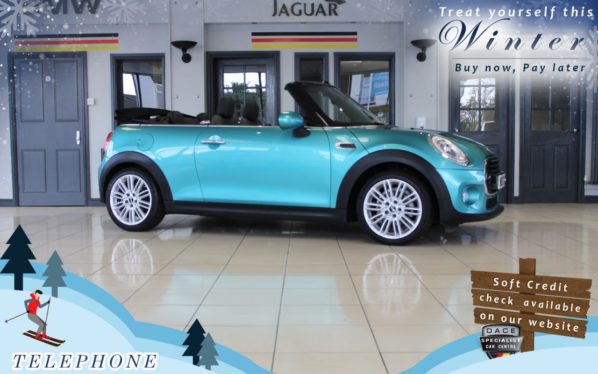 Used 2017 TURQUOISE MINI CONVERTIBLE Convertible 1.5 COOPER 2d 134 BHP (reg. 2017-10-19) for sale in Bredbury