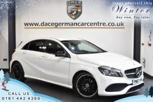 Used 2017 WHITE MERCEDES-BENZ A-CLASS Hatchback 1.6 A 160 AMG LINE EXECUTIVE 5d AUTO 102 BHP (reg. 2017-09-05) for sale in Worsley