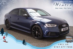 Used 2018 BLUE AUDI A3 Saloon 2.0 TDI BLACK EDITION 4d AUTO 148 BHP (reg. 2018-02-06) for sale in Oldham