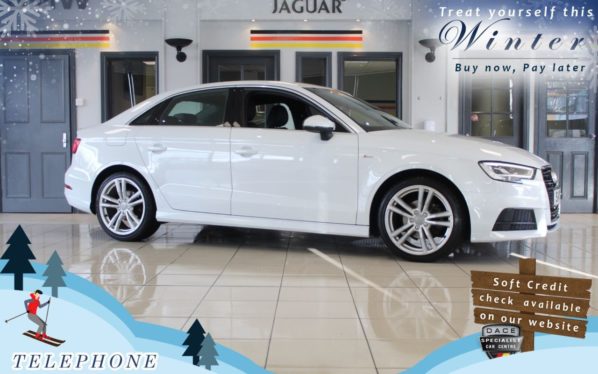 Used 2018 WHITE AUDI A3 Saloon 2.0 TDI S LINE 4d AUTO 148 BHP (reg. 2018-03-12) for sale in Bredbury