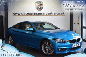 Used 2019 BLUE BMW 4 SERIES Coupe 2.0 420I M SPORT 2DR AUTO 181 BHP (reg. 2019-06-13) for sale in Worsley