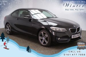 Used 2014 BLACK BMW 2 SERIES Coupe 2.0 218D SPORT 2d 141 BHP (reg. 2014-09-23) for sale in Chadderton