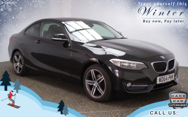 Used 2014 BLACK BMW 2 SERIES Coupe 2.0 218D SPORT 2d 141 BHP (reg. 2014-09-23) for sale in Chadderton