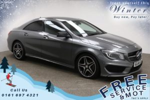Used 2014 GREY MERCEDES-BENZ CLA Coupe 1.6 CLA180 AMG SPORT 4d 122 BHP (reg. 2014-12-09) for sale in Prestwich
