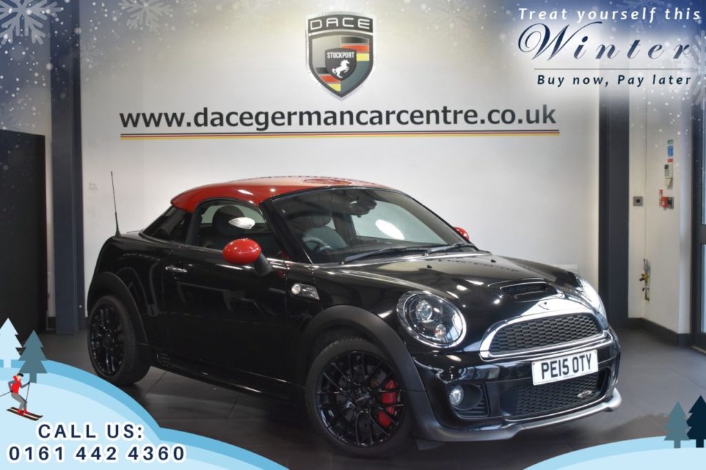 Used 2015 BLACK MINI COUPE Coupe 1.6 JOHN COOPER WORKS 2DR 208 BHP [CHILI PACK  and  MEDIA PACK] (reg. 2015-03-26) for sale in Trafford