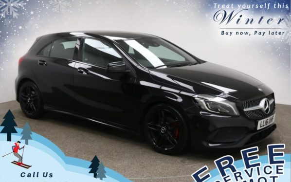 Used 2016 BLACK MERCEDES-BENZ A-CLASS Hatchback 1.6 A 200 AMG LINE PREMIUM 5d AUTO 154 BHP (reg. 2016-05-18) for sale in Prestwich