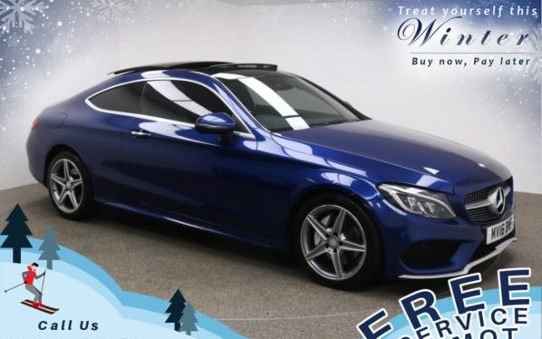 Used 2016 BLUE MERCEDES-BENZ C-CLASS Coupe 2.0 C 200 AMG LINE PREMIUM PLUS 2d AUTO 181 BHP (reg. 2016-03-04) for sale in Prestwich