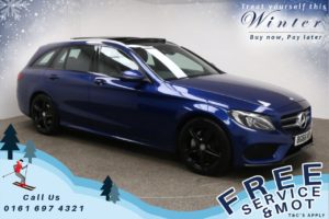 Used 2016 BLUE MERCEDES-BENZ C-CLASS Estate 2.1 C220 D AMG LINE PREMIUM PLUS 5d AUTO 170 BHP (reg. 2016-09-28) for sale in Prestwich