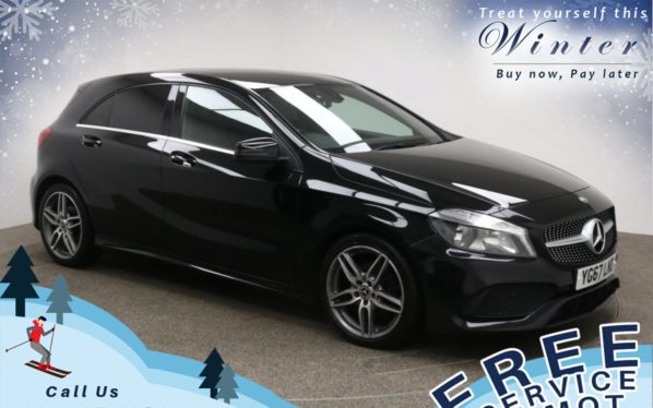 Used 2017 BLACK MERCEDES-BENZ A-CLASS Hatchback 1.5 A 180 D AMG LINE 5d 107 BHP (reg. 2017-09-18) for sale in Prestwich