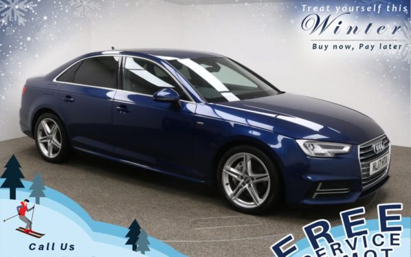 Used 2017 BLUE AUDI A4 Saloon 2.0 TDI S LINE 4d AUTO 188 BHP (reg. 2017-04-04) for sale in Prestwich