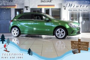 Used 2017 GREEN MERCEDES-BENZ A-CLASS Hatchback 2.1 A 200 D SPORT PREMIUM PLUS 5d AUTO 134 BHP (reg. 2017-06-23) for sale in Cheadle